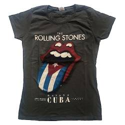 The Rolling Stones T Shirt Havana Cuba offiziell Damen Skinny Fit Charcoal Grau XS von Rolling Stones