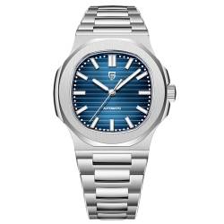 Pagani Design 1728 Herren-Automatikuhr, ST6, selbstaufziehendes Uhrwerk, Edelstahl, 100 m wasserdicht, modisch, sportlich, mechanische Uhr, dunkelblau, Armband von RollsTimi