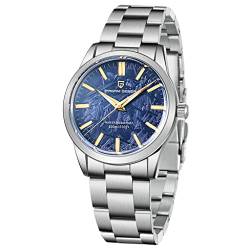 Pagani Design 1734 Herren-Quarz-Armbanduhr, japanisches VH31-Uhrwerk, Edelstahl-Armband, cooles Zifferblatt, 100 m, wasserdicht, lässig, für Herren, blau von RollsTimi