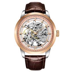 Pagani Design 2023 Herren Automatik Skelett, Automatik, Edelstahl Herrenuhr, Lederband, Zeigerserie, wasserdicht bis 100 Meter (Pflaume gold-1638) von RollsTimi