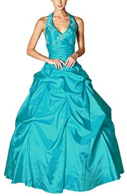 Romantic-Fashion Damen Ballkleid Abendkleid Brautkleid Lang Modell E452 A-Linie Perlen Pailletten DE Türkis 40 von Romantic-Fashion