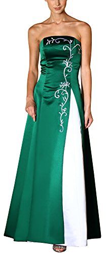 Romantic-Fashion Damen Ballkleid Abendkleid Brautkleid Lang Modell E557 Zweifarbig Stickerei DE Grün Größe 36 von Romantic-Fashion