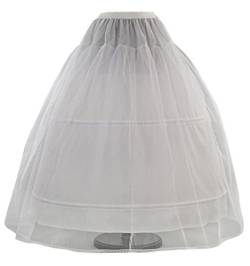 Romantic-Fashion Damen Reifrock Petticoat Tüllrock 2 Reifen Umfang 300cm verstellbar Weiß zum Brautkleid Ballkleid Hochzeitskleid Größe 32 von Romantic-Fashion