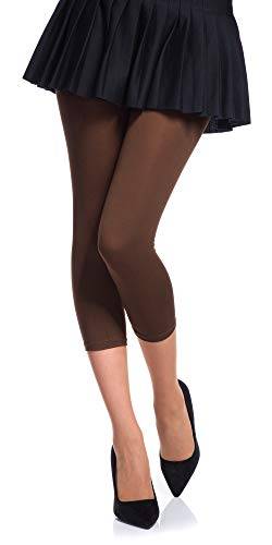 Romartex Damen Mikrofaser Capri Leggings 60 DEN, M/L, dunkelbraun von Romartex