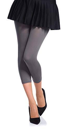 Romartex Damen Mikrofaser Capri Leggings 60 DEN, M/L, grau von Romartex