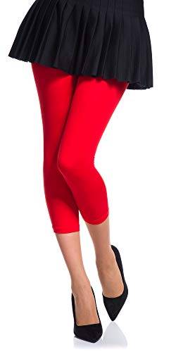 Romartex Damen Mikrofaser Capri Leggings 60 DEN, M/L, rot von Romartex