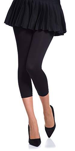 Romartex Damen Mikrofaser Capri Leggings 60 DEN, M/L, schwarz von Romartex