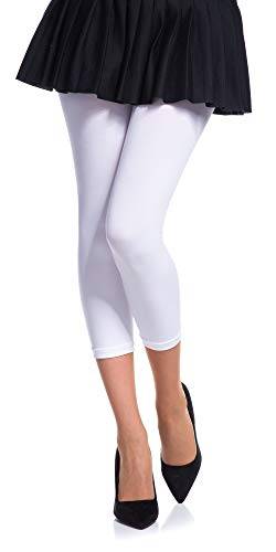 Romartex Damen Mikrofaser Capri Leggings 60 DEN, M/L, weiß von Romartex