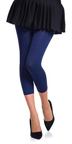 Romartex Damen Mikrofaser Capri Leggings 60 DEN, XS/S, dunkelblau von Romartex