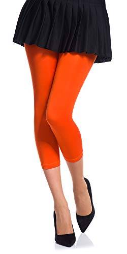 Romartex Damen Mikrofaser Capri Leggings 60 DEN, XS/S, orange von Romartex