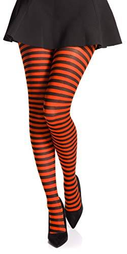 Romartex bunte Strumpfhose mit Streifen, L, orange von Romartex