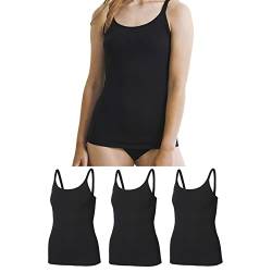 Romberg Damen Spaghetti-Top, 3er Pack (schwarz, XS) von Romberg