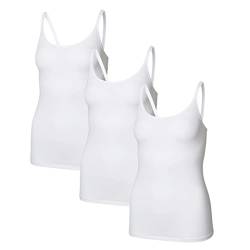 Romberg Damen Spaghetti-Top, 3er Pack (weiß, S) von Romberg