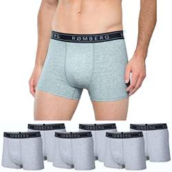 Romberg Herren Boxershorts, 6er Pack (Grau mit Schriftzug, L) von Romberg