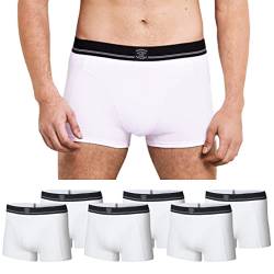 Romberg Herren Boxershorts, 6er Pack (Weiß mit Label, M) von Romberg