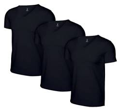 Romberg Herren Unterziehshirt 3er Pack (schwarz V-Ausschnitt, M) von Romberg