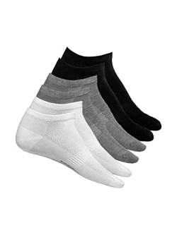 Romberg Unisex No Show Sneaker Socken, 6er Pack (weiß, schwarz, grau, 43-46) von Romberg