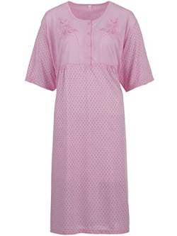 Romesa Damen Nachthemd Kurzarm Große Größen 3XL-6XL Punkte Schlafshirt, Größe:3XL, Farbe:Altrosa von Romesa