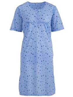 Romesa Damen Nachthemd Kurzarm Schlafshirt Frühjahr Sommer Größe M L XL XXL, Größe:L, Farbe:Blau von Romesa
