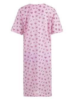 Romesa Damen Nachthemd kurzärmelig Schlafshirt Sommer Größe M L XL XXL, Größe:L, Farbe:Rosa von Romesa