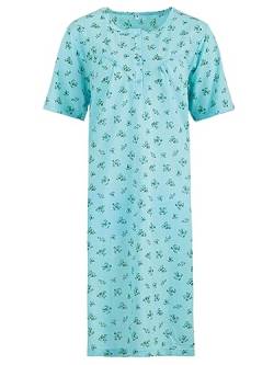 Romesa Damen Nachthemd kurzärmelig Schlafshirt Sommer Größe M L XL XXL, Größe:XXL, Farbe:Türkis von Romesa