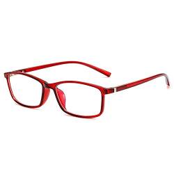 Rongchy Kurzsichtige Brille Gutes Preis-Leistungs-Verhältnis Stilvolle Distanzbrillen Männer und Frauen Kurzsichtige Myopiebrillen Rot -2,00 Stärke ** Dies sind keine Lesebrillen ** von Rongchy