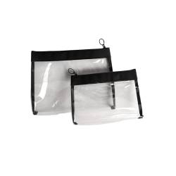 2 Stück Kosmetiktasche Transparent,Kulturbeutel Transparent Makeup Bag Durchsichtige Tasche Handgepäck Kulturbeutel Handgepäck-Reisezubehör Transparente Toilettentasche Damen & Herren Wäschesack von Ronoza