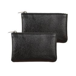 Ronoza 2 Stück Coin Purse,Münzbörsen,Schlüsseltasche,Schwarz Münzbörse,Münzbeutel,Geldbeutel Damen Klein,Münzbörsen für Damen,Geldbeutel Klein,für Kreditkarten Ausweis Schlüssel Lippenstift Headset von Ronoza