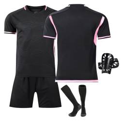 Fußballtrikot für Kinder, Trikot Fussball Jungen, Trikot für Kinder Erwachsener, Fußball Trikot Heim/Auswärtstrikot, Fussball Trikot Kinder Socken Set Erwachsene (26, Black) von Ronronner