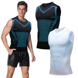 Ronronner 2 Stück 2024 Ionic Shaping Weste, Ionic Shaping Herren Unterhemd, Körperförmig, Atmungsaktives EIS-Seiden-Gewebe - Sportbekleidung für Männer-3XL von Ronronner