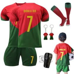 Ronronner Fußballtrikot für Kinder,Fußballtrikot,Kurzarmtrikot Shorts Set,Fussball Jersey Football Trikots,Nr.7,50Jersey Fußballtrikot mit Socken für Erwachsene und Kinder von Ronronner