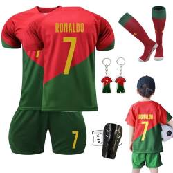 Ronronner Fußballtrikot für Kinder,Fußballtrikot,Kurzarmtrikot Shorts Set,Fussball Jersey Football Trikots,Nr.7,51Jersey Fußballtrikot mit Socken für Erwachsene und Kinder von Ronronner