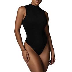 RoomTour Bodies for Damen Elegant Stringbody Bodysuit Damen body Schwarz XXL von RoomTour