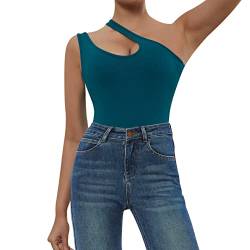 RoomTour Bodys für Damen Ohne Ärmel Stringbody Damen Bodysuits Body Damen Blau S von RoomTour