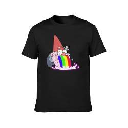 Gravity Falls GNOME Vomit Vintage Men's Cotton T-Shirt Black Unisex Shirt Top XL von Roosty