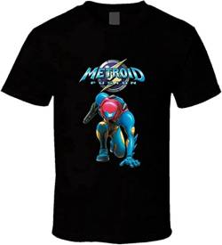 Metroid Fusion Video Game Retro T-Shirt T-Shirt Unisex Black Mens Tees S von Roosty