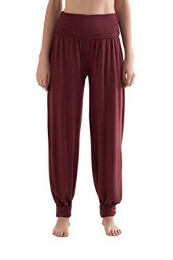 Roots Organics True North Damen Yoga Sport Fitness Wellness Freizeit Hose Tencel Elasthan (Burgundy, XL) von Roots Organics