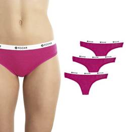 Rooxs String Tanga (3er Pack) Frauen Unterhosen Damen Unterwäsche Sport Slip Baumwolle, Pink, Rosa, M von Rooxs