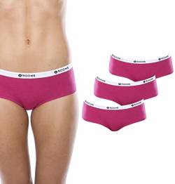 Rooxs Unterwäsche Damen Hipster 3X Unterhosen Damen Panty Baumwolle (as3, Alpha, l, Regular, Regular, 3X Pink) von Rooxs