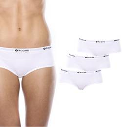 Rooxs Unterwäsche Damen Hipster 3X Unterhosen Damen Panty Baumwolle (as3, Alpha, l, Regular, Regular, 3X Weiß) von Rooxs