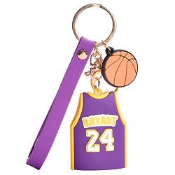 Ropniik Basketball Schlüsselanhänger Lakers,3D Schlüsselanhänger Cartoon Silikon,Sport Geschenk Idee,Geschenk-Schlüsselanhänger Rucksack Pandent Geschenke für Basketball-Fans von Ropniik