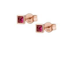 Rosato woman earrings RZCU84 925 silver with ruby zircons and studs von Rosato