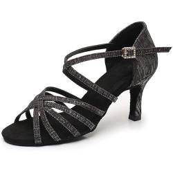 Latein Tanzschuhe für Damen Schwarz Professionelle Tanzschuhe Ballsaal Party Salsa Tanzübung Performance Schuhe von Rosefinch