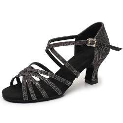 Latein Tanzschuhe für Damen Schwarz Professionelle Tanzschuhe Ballsaal Party Salsa Tanzübung Performance Schuhe von Rosefinch