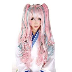 Rosennie lange und lockige Lolita Perücke Bunte Schöne lange Cosplay volle Spitze Front Haar Mädchen gelockte synthetische Perücke Damen geheftet auf Pferde schwanz Cosplay Perücke (Multicolor) von Rosennie_Beauty