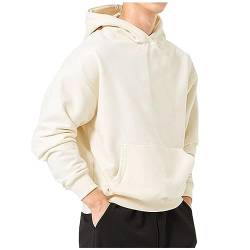 Herren Oversize Hoodie Kordelzug Pullover Mit Kapuze Einfarbiges Kapuzenpullover Mit Taschen Leichte Lustige Pullover Lässig Übergangs Pullover Langarm Baggy Y2k Hoodie Streetwear Hooded Sweatshirt von Rosennie