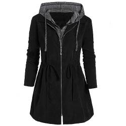 Rosennie Damen Mantel Trenchcoat Lang Wollmantel Umlegekragen Langarm Frauen Mittellanger Mantel Herbst Winter Elegant Einfarbig Frauenmantel Oversize Elegant Damen Übergangsjacke Wintermantel von Rosennie