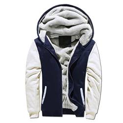 Rosennie Fleecejacke Herren Raglan Gefütterte Jacke Mit Reißverschluss Sweatjacke Mit Kapuze Thermo Sweatshirtjacke Mit Taschen Sportjacke Teddyfleece Jacke Zipper Hoodie College Jacke von Rosennie