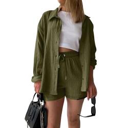 Rosennie Sommer Outfits Damen Bluse Damen T Shirts Damen Tactical Shirt Zweiteiler Outfit Damen Set Loungewear Damen Musselin Set Damen Travel Outfit Damen Dirndlbluse Spitze von Rosennie