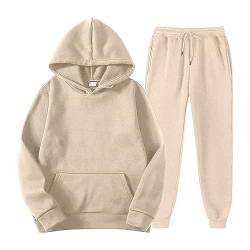 Rosennie Zip Hoodie Y2K Kapuzenpullover Herren Winterpullover Herren Einfarbig Hoodie Mit Kängurutasche Jogginganzug Pullover Hoodie + Jogginghose Hoodie Sporthose Herren Hoodie (Khaki, M) von Rosennie